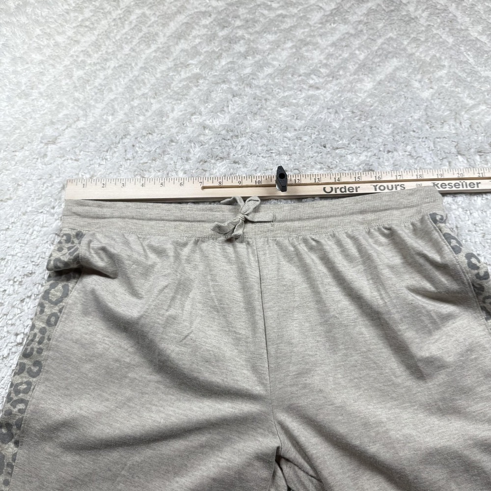 Splendid Pants Women XL Gray Leopard Trim Joggers Lounge Activewear Comfort Lux - Picture 7 of 11